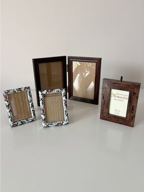 Variety of Small Picture Frames 2x3 & 3x5 Wood and Metal Cottage Cabin Grandma